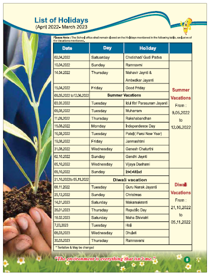 school calendar